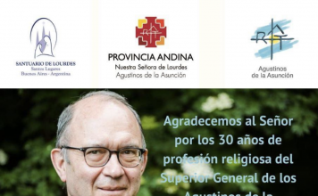 30 años de profesión religiosa del Superior General de los Agustinos de la Asunción, Padre Benoît Grière