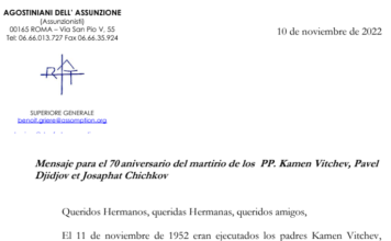 Mensaje para el 70 aniversario del martirio de los PP. Kamen Vitchev, PavelDjidjov et Josaphat Chichkov