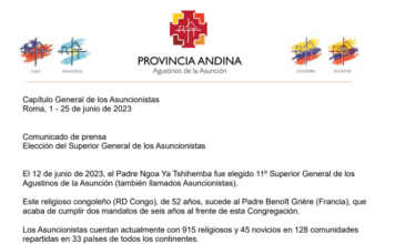 Comunicado Oficial Roma – Elección del Superior General de los Asuncionistas